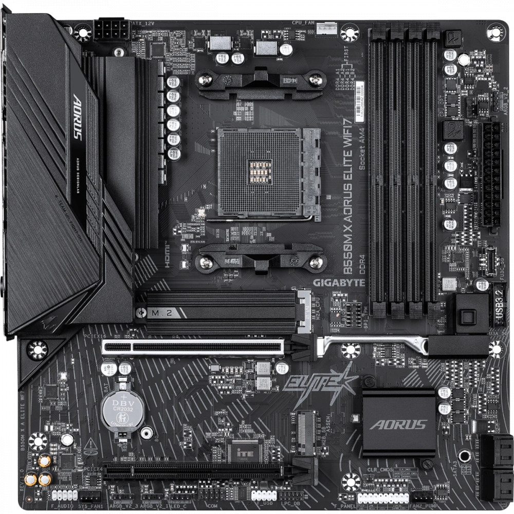 Материнская плата Gigabyte B550M X AORUS ELITE WIFI7 Micro-ATX, AMD AM4 - миниатюра 3