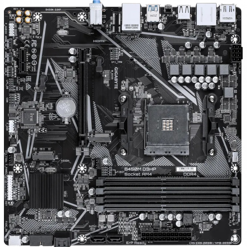 Материнская плата Gigabyte B450M D3HP Micro-ATX, AMD AM4 - миниатюра 4