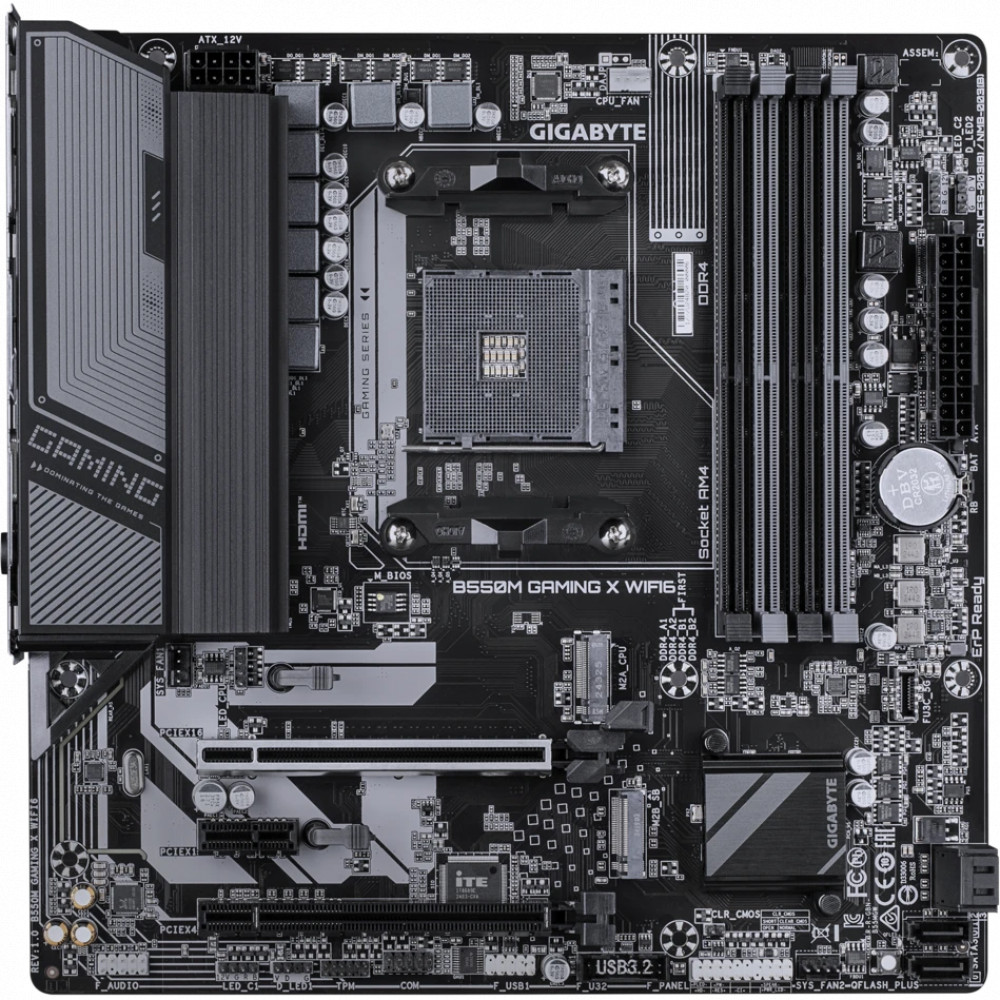 Материнская плата Gigabyte B550M Gaming X WIFI6 rev. 1.0 Micro-ATX, AMD AM4 - миниатюра 4
