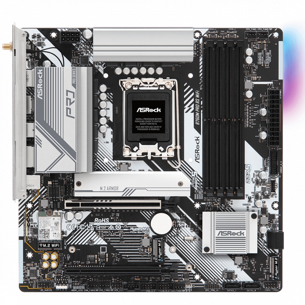 Материнская плата ASRock B760M Pro RS WiFi Micro-ATX, LGA 1700 - миниатюра 4