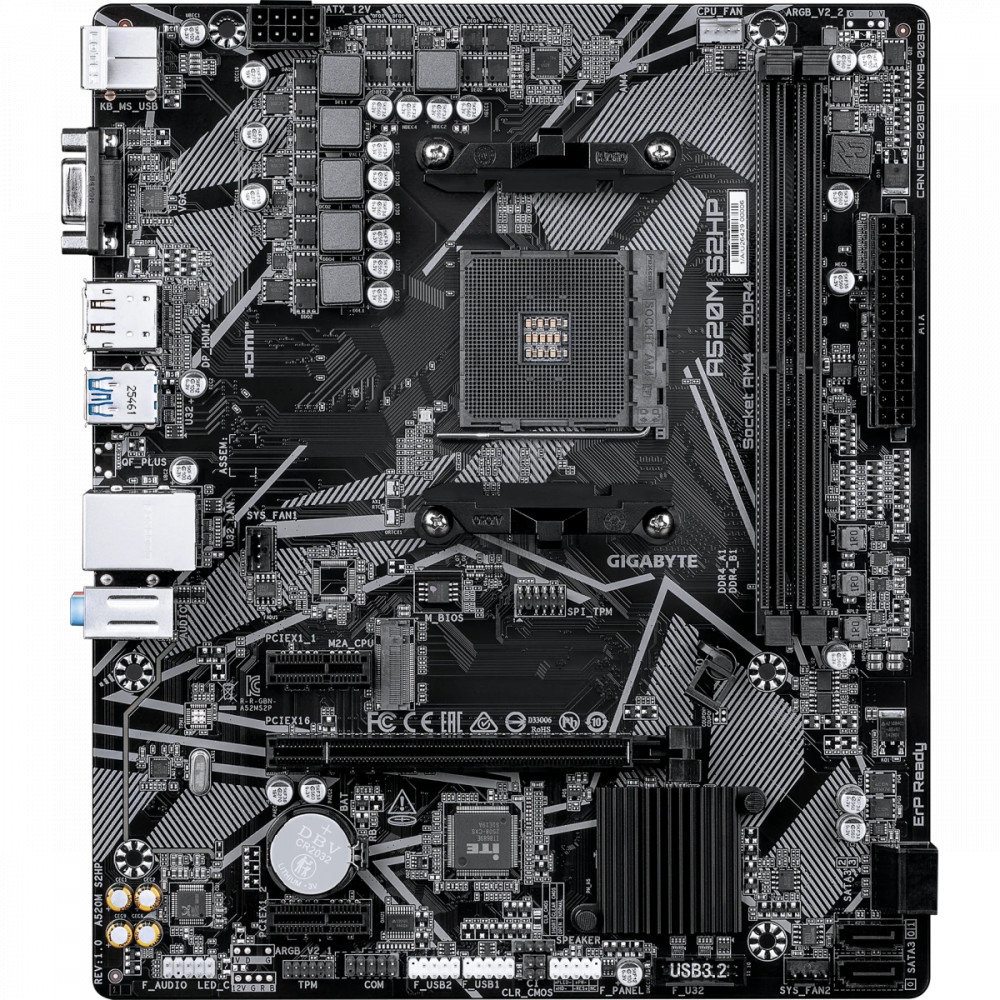 Материнская плата Gigabyte A520M S2HP rev. 1.0 A520M S2HP (rev. 1.0) Micro-ATX, AMD AM4 - миниатюра 3