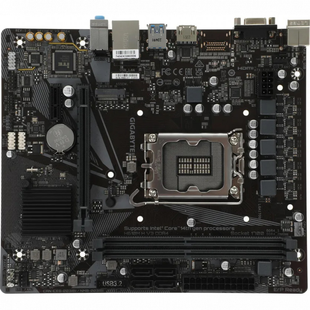 Материнская плата Gigabyte H610M H V3 DDR4 H610M H V3 DDR4|| Micro-ATX, LGA 1700 - миниатюра 6