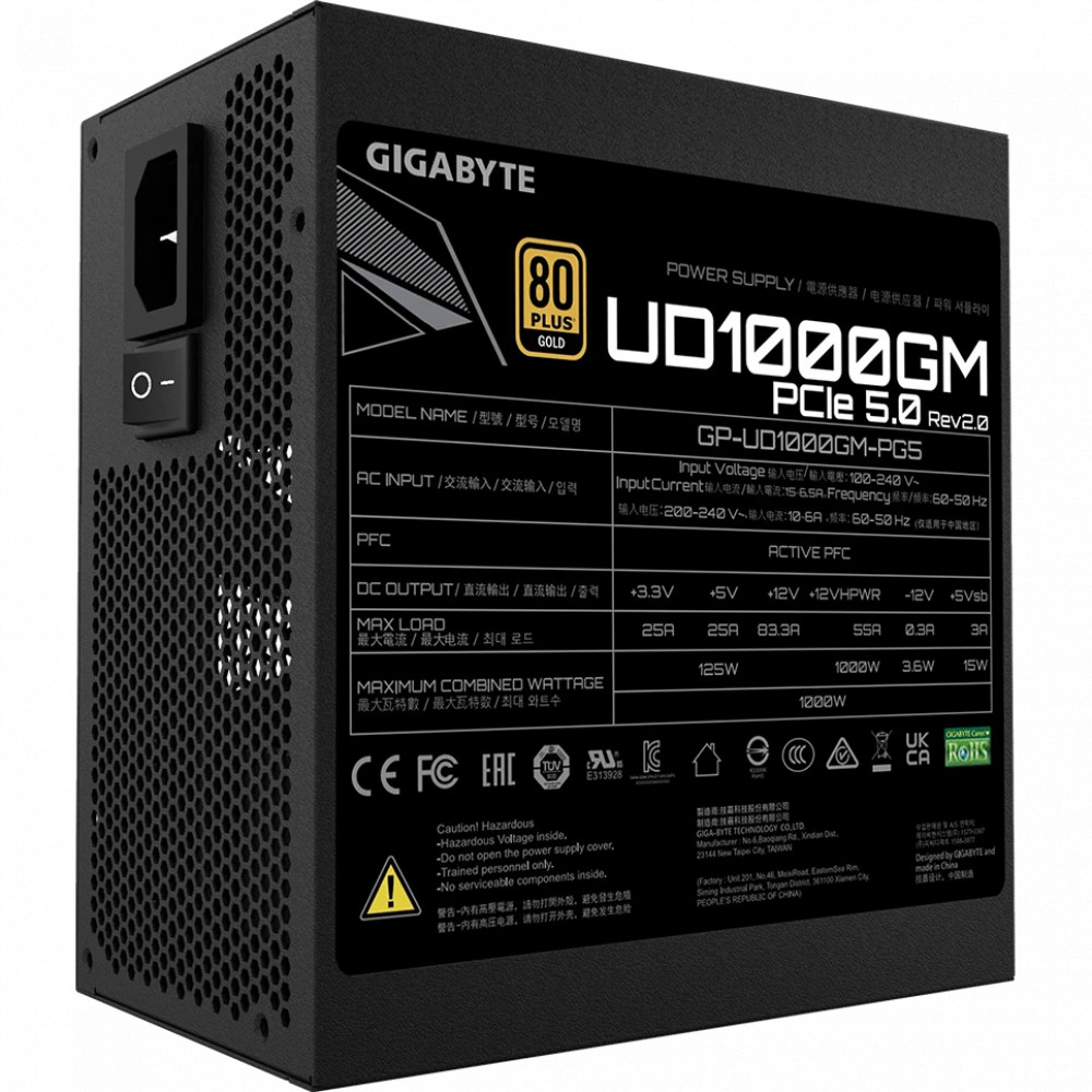 Блок питания Gigabyte 28200-U10GB-1CEUR 1000 Вт, 80+ Gold - миниатюра 7