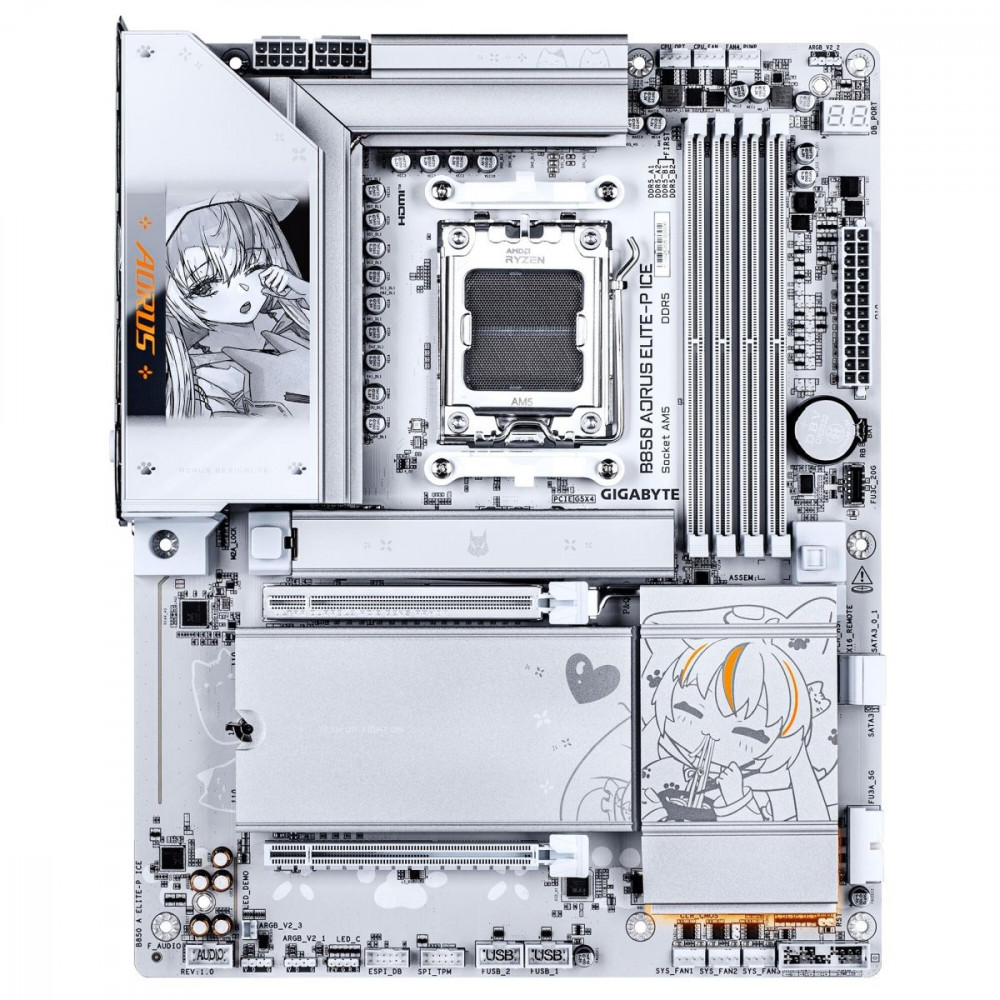 Материнская плата AORUS B850 AORUS ELITE-P ICE ATX, AMD AM5 - миниатюра 8