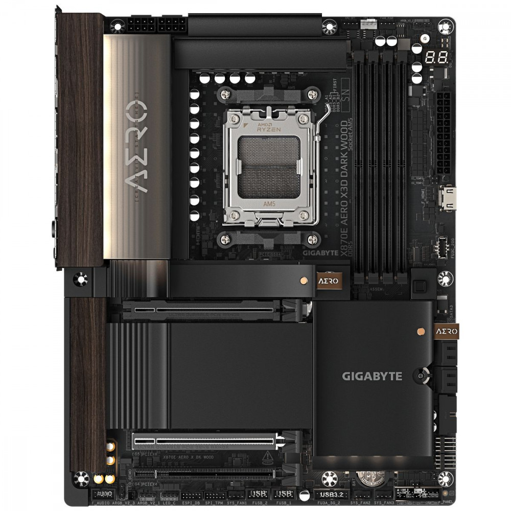 Материнская плата Gigabyte X870E AERO X3D DARK WOOD ATX, AMD AM5 - миниатюра 4