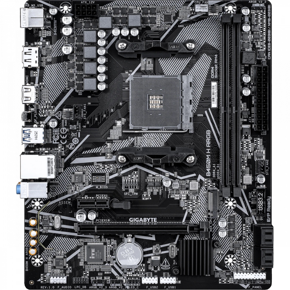 Материнская плата Gigabyte B450M H ARGB|| Micro-ATX, AMD AM4 - миниатюра 3