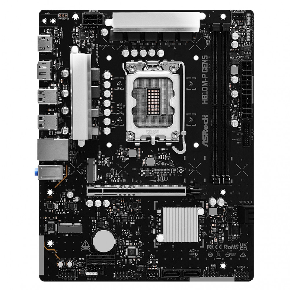 Материнская плата ASRock H810M-P Gen5 Micro-ATX, LGA 1851 - миниатюра 3