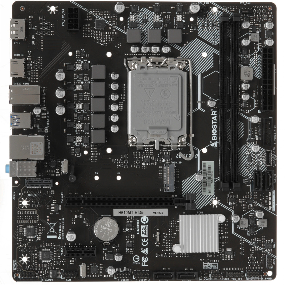 Материнская плата BIOSTAR H610MT-E Micro-ATX, LGA 1700 - миниатюра 4