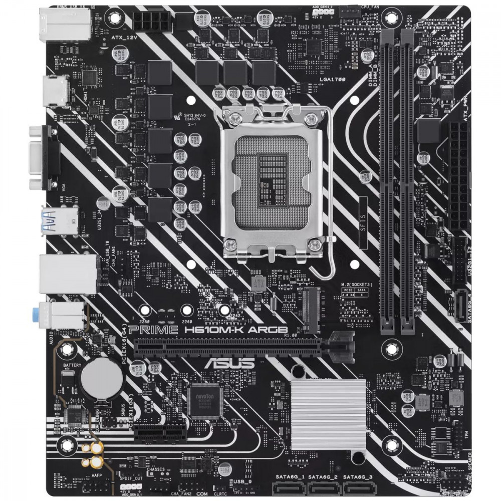 Материнская плата Asus PRIME H610M-K ARGB H610 90MB1G90-M0EAY0 Micro-ATX, LGA 1700 - миниатюра 3