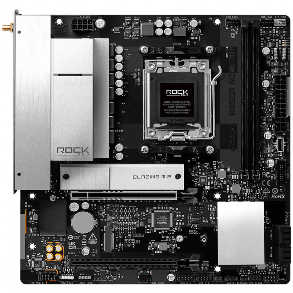 Материнская плата ASRock B850M Rock WiFi B850M_Rock_WiFi Micro-ATX, AMD AM5 - миниатюра 2