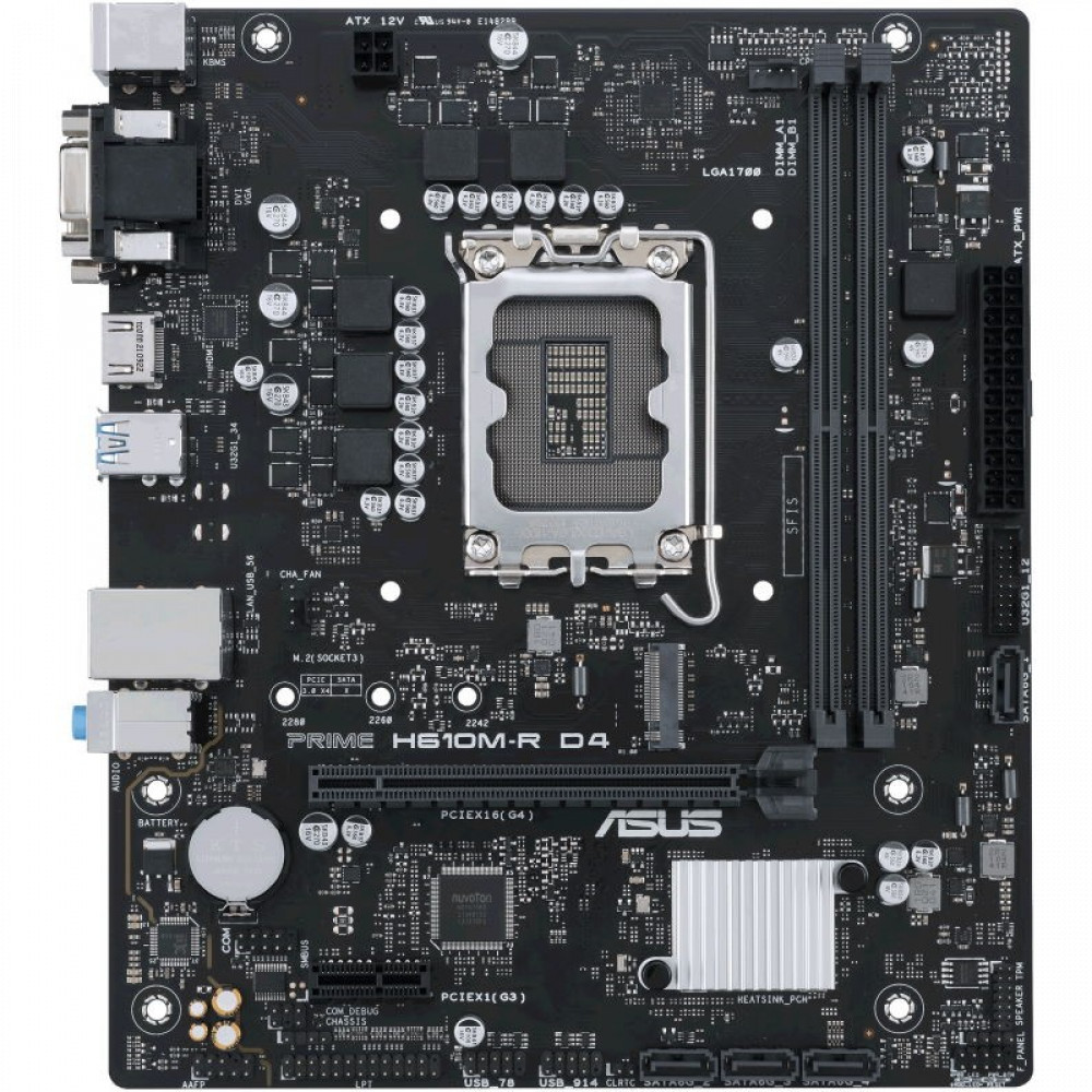 Материнская плата Asus PRIME H610M-R D4-SI 90MB1B40-M0ECY0 Micro-ATX, LGA 1700 - миниатюра 7