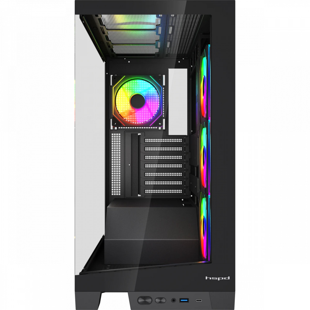 Корпус HSPD F550-TGBK-ARGB Black Mid-Tower - миниатюра 6