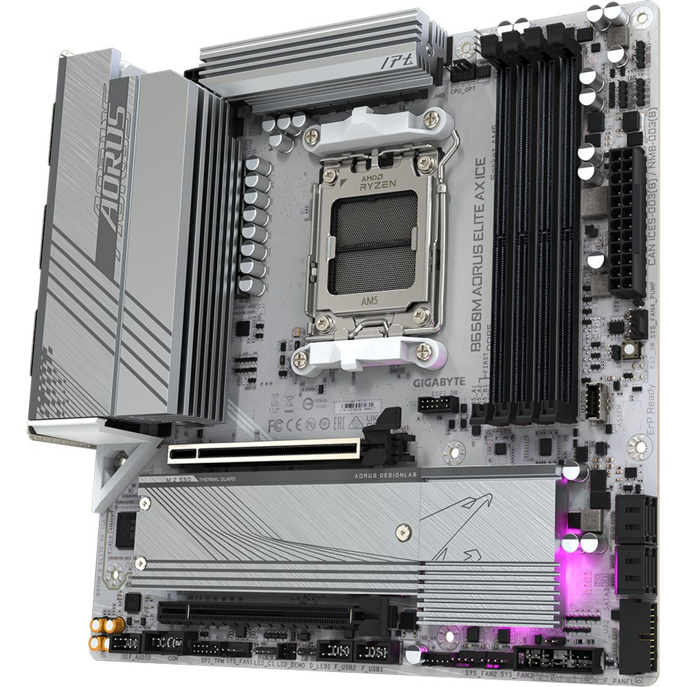 Материнская плата Gigabyte B650M AORUS ELITE AX ICE Micro-ATX, AMD AM5 - миниатюра 8