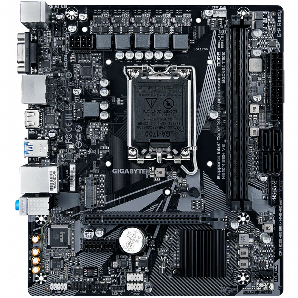 Материнская плата Gigabyte H610M S2H V2 H610M S2H V2 (REV1.0) Micro-ATX, LGA 1700 - миниатюра 7