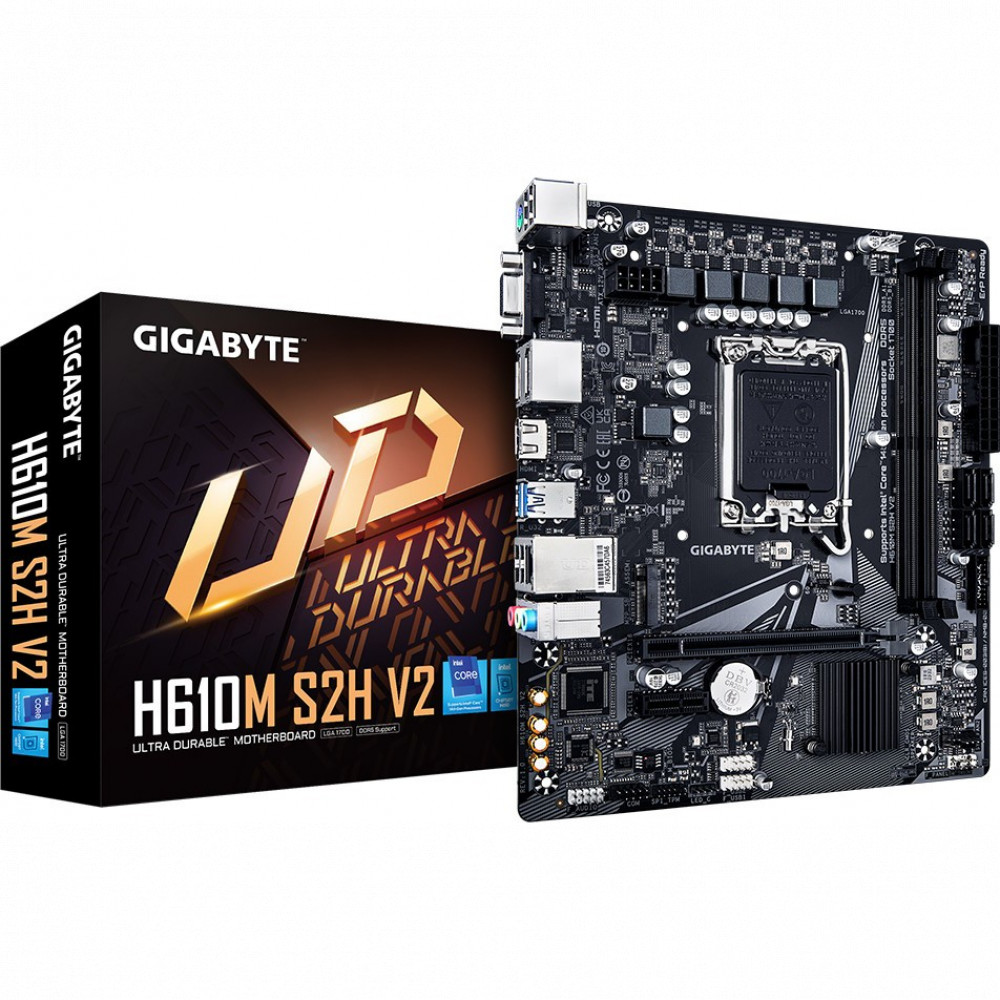Материнская плата Gigabyte H610M S2H V2 H610M S2H V2 (REV1.0) Micro-ATX, LGA 1700 - миниатюра 10