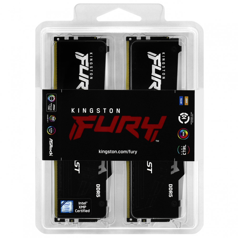 ОЗУ Kingston FURY BEAST KF564C32BBAK2-32 DIMM, DDR5, 32 Гб (2 х 16 Гб), 6400 МГц - миниатюра 4