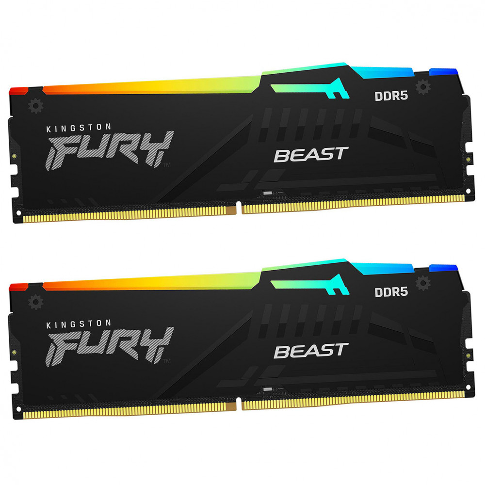 ОЗУ Kingston FURY BEAST KF564C32BBAK2-32 DIMM, DDR5, 32 Гб (2 х 16 Гб), 6400 МГц - миниатюра 3
