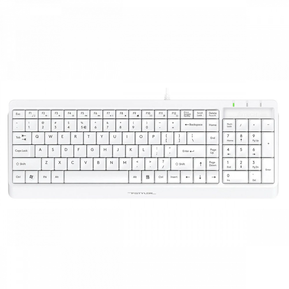 Клавиатура A4Tech F1512S/WHITE Проводная, USB - миниатюра 5