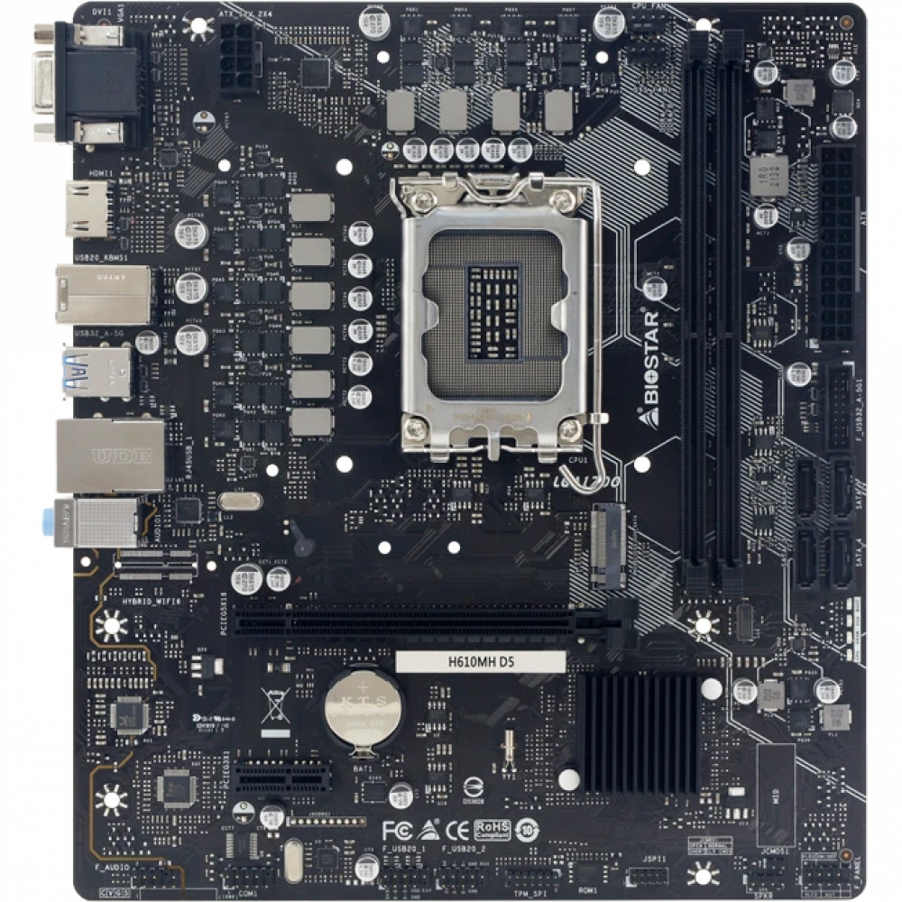Материнская плата BIOSTAR H610MH D5 Micro-ATX, LGA 1700 - миниатюра 5
