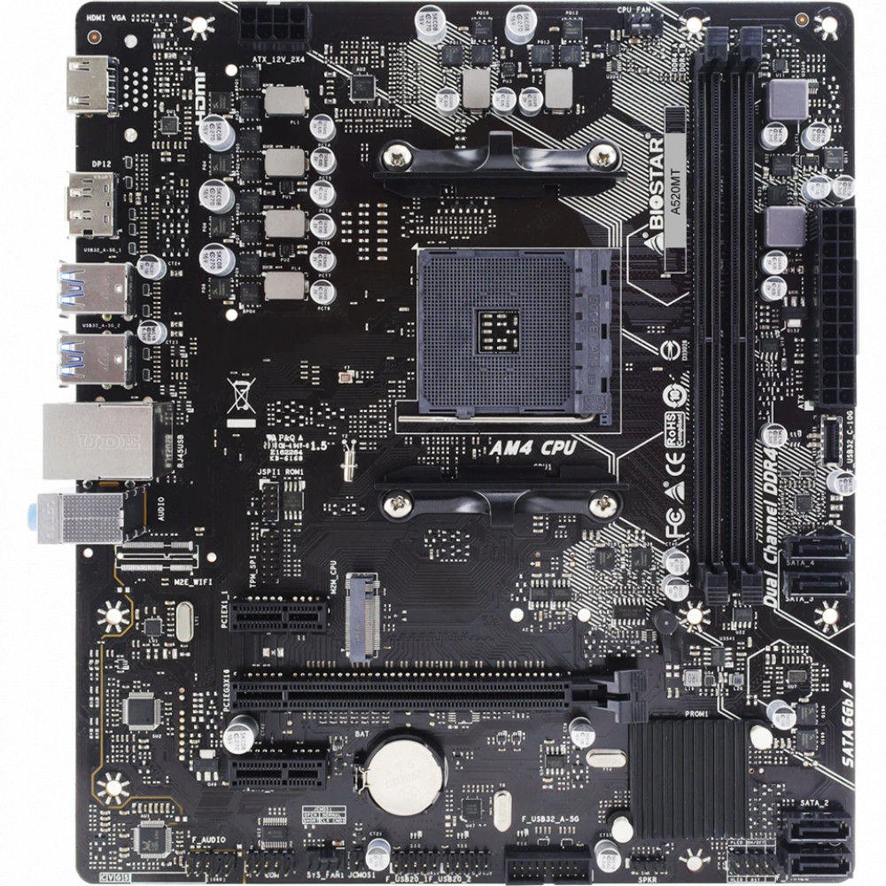 Материнская плата BIOSTAR A520MT Micro-ATX, AMD AM4 - миниатюра 5