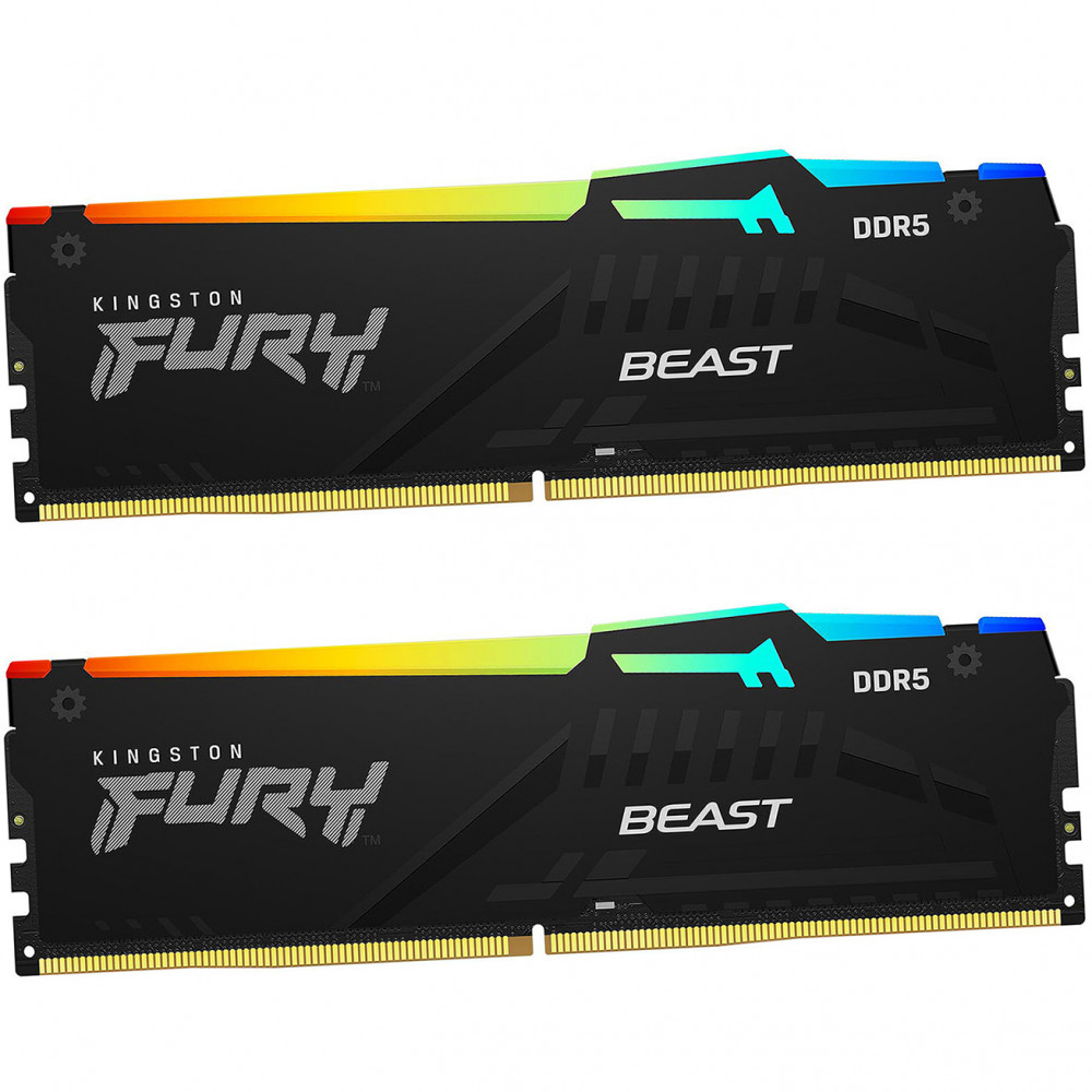ОЗУ Kingston Fury Beast RGB KF560C30BBEAK2-64 DIMM, DDR5, 64 Гб (2 х 32 Гб), 6000 МГц - миниатюра 4