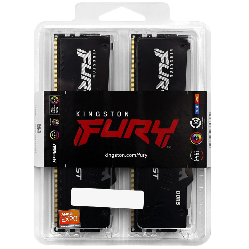 ОЗУ Kingston Fury Beast RGB KF560C30BBEAK2-64 DIMM, DDR5, 64 Гб (2 х 32 Гб), 6000 МГц - миниатюра 6