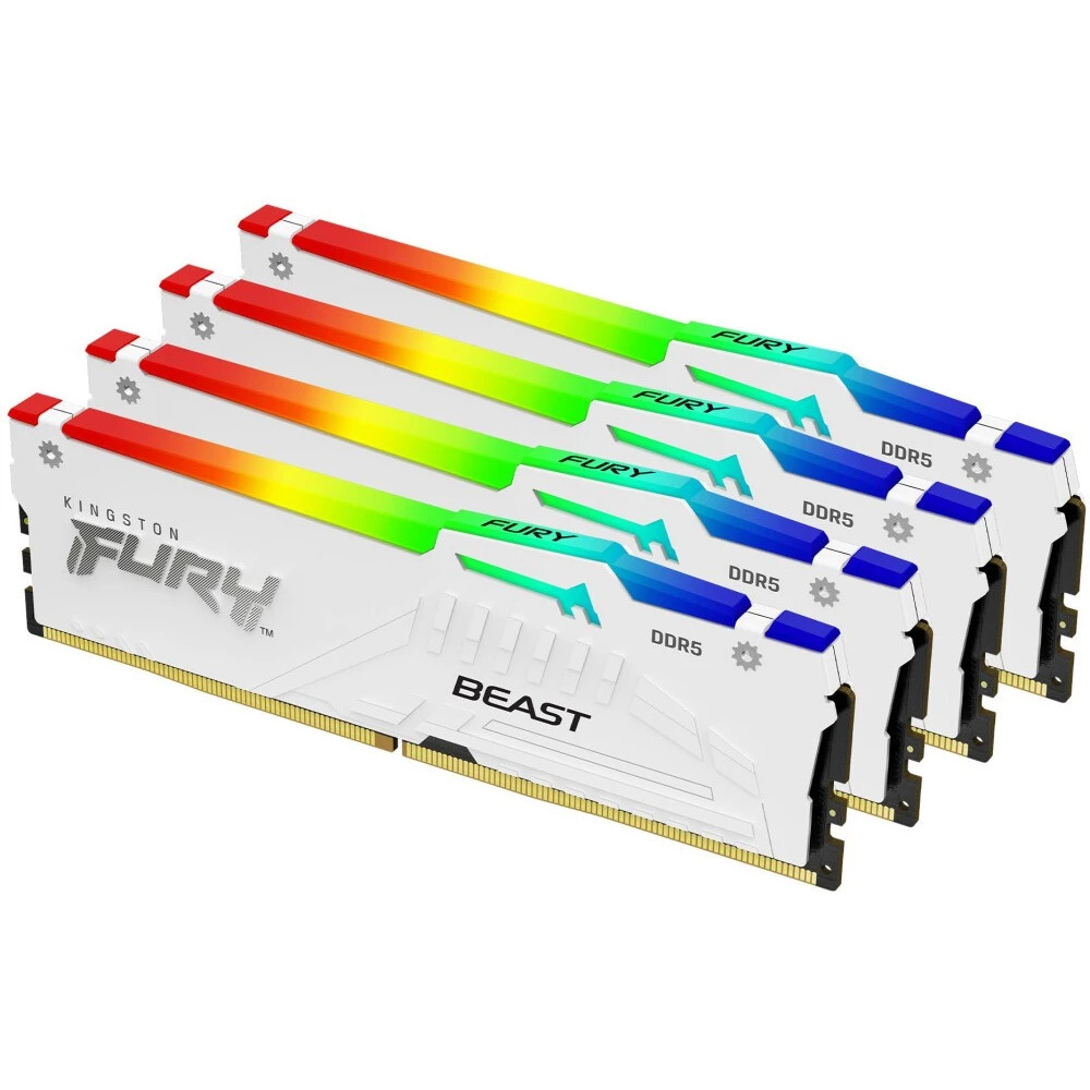 ОЗУ Kingston Fury Beast White RGB KF560C40BWAK4-64 DIMM, DDR5, 64 Гб (4 х 16 Гб), 6000 МГц - миниатюра 2