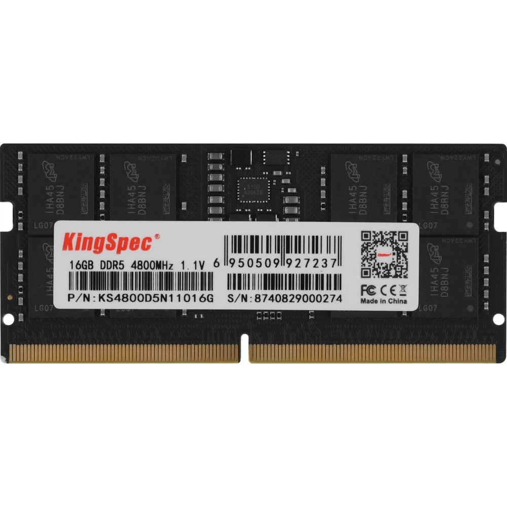ОЗУ KingSpec DDR5 16GB 4800MHz KS4800D5N11016G SO-DIMM, DDR5, 16 Гб, 4800 МГц - миниатюра 3