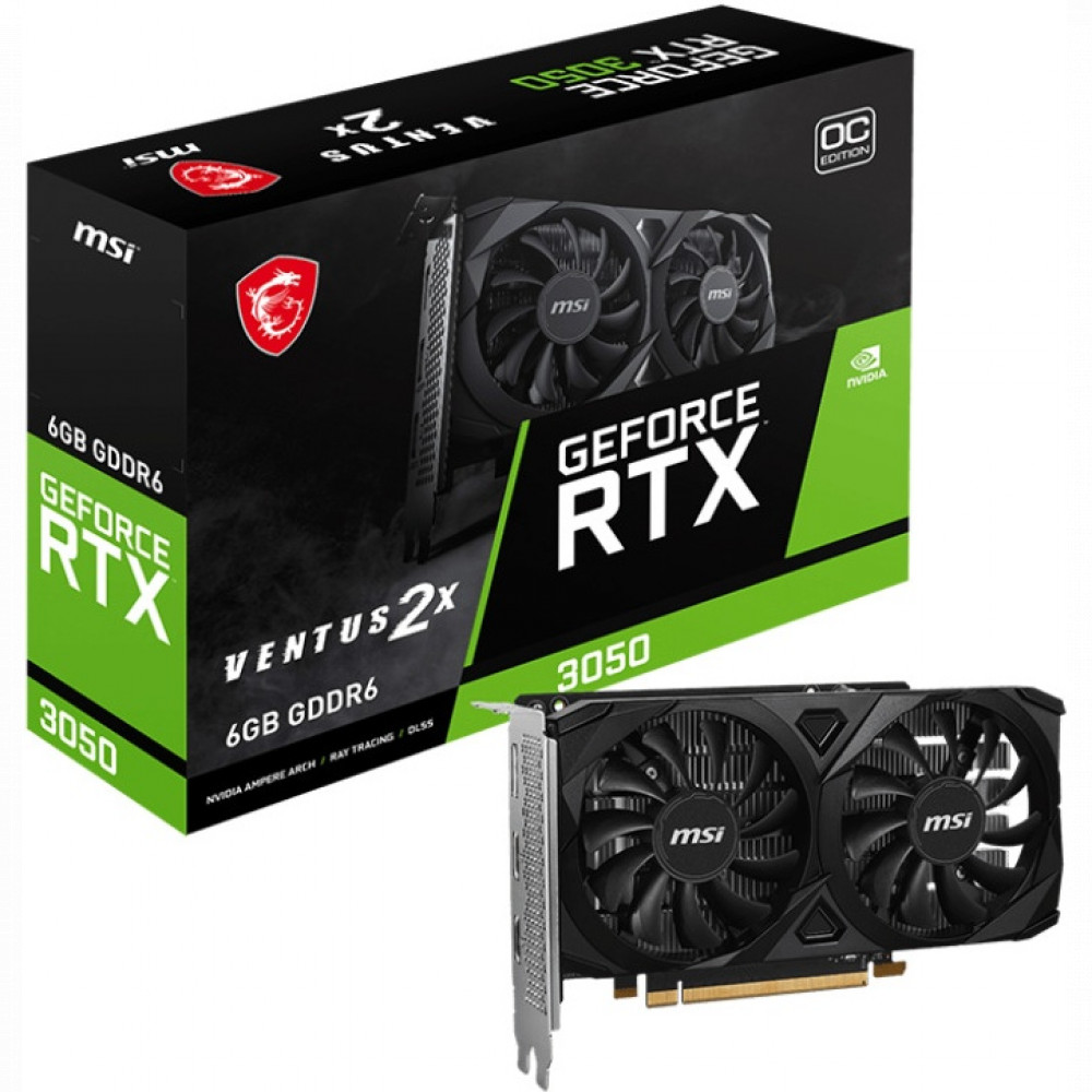 Видеокарта MSI GeForce RTX 3050 VENTUS 2X E 6G OC 6 ГБ - миниатюра 4