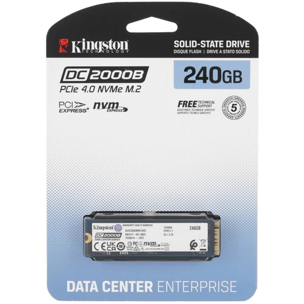 Жесткий диск Kingston DC2000 SEDC2000BM8/240G SSD (твердотельные), 240 ГБ, M.2, PCIe - миниатюра 3
