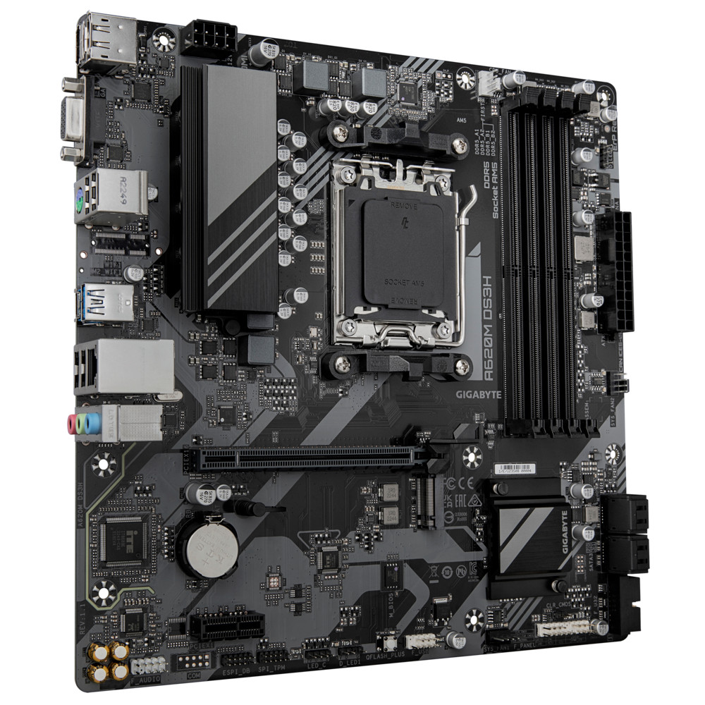 Материнская плата Gigabyte AMD A620 SAM5 MATX A620M DS3H 1.1 Micro-ATX, AMD AM5 - миниатюра 8