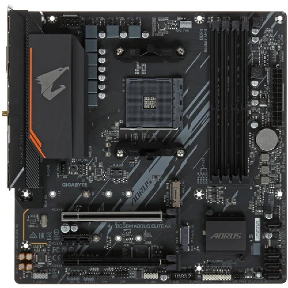 Материнская плата Gigabyte B550M AORUS ELITE AX Micro-ATX, AMD AM4 - миниатюра 6