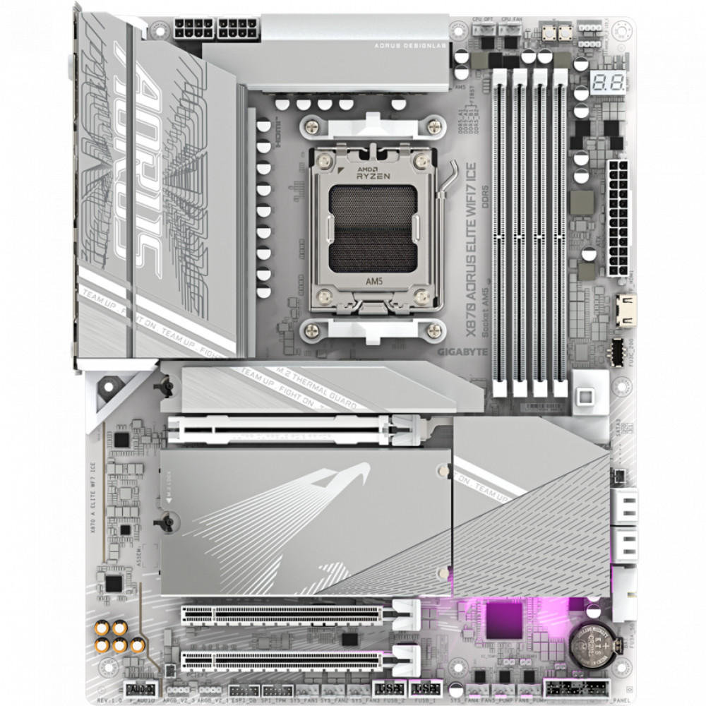 Материнская плата Gigabyte X870 AORUS ELITE WIFI7 ICE ATX, AMD AM5 - миниатюра 6