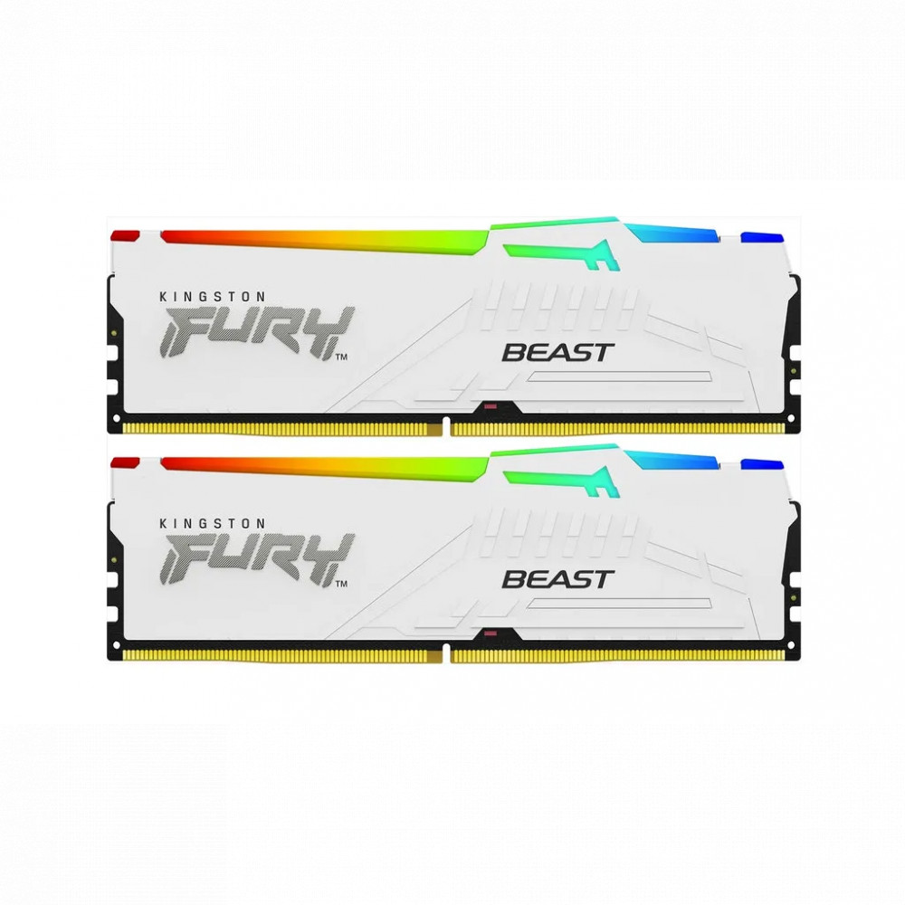 ОЗУ Kingston Fury Beast White RGB KF560C36BWE2AK2-32 DIMM, DDR5, 32 Гб (2 х 16 Гб), 6000 МГц - миниатюра 2