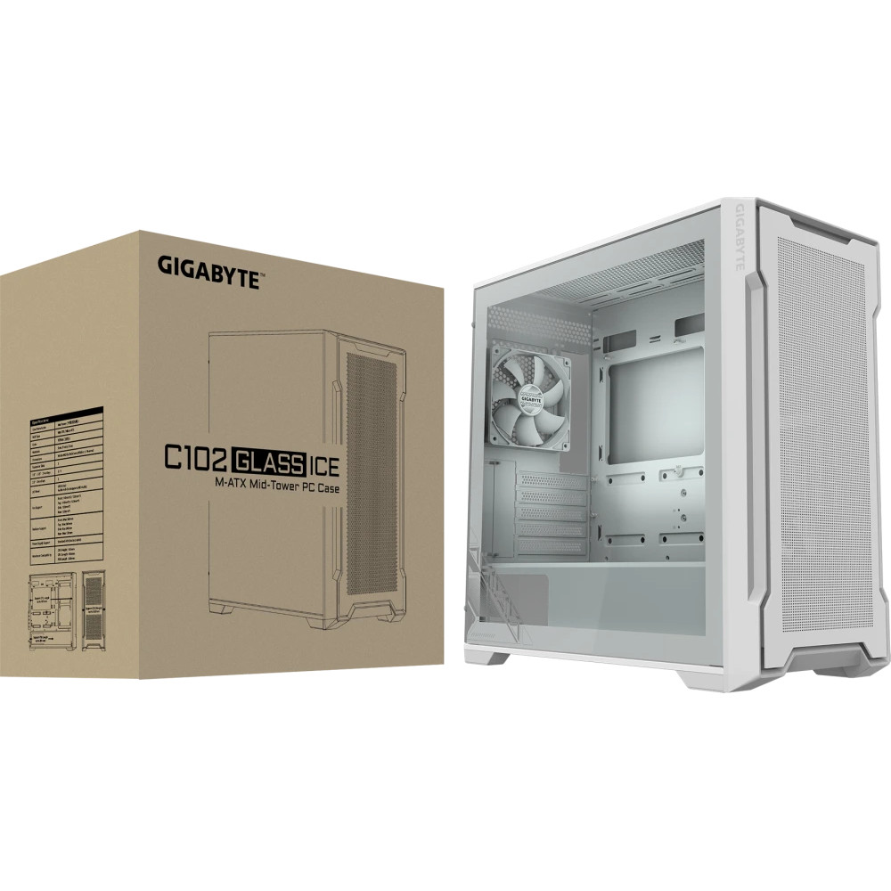 Корпус Gigabyte C102 GLASS ICE GB-C102GI Mid-Tower - миниатюра 10