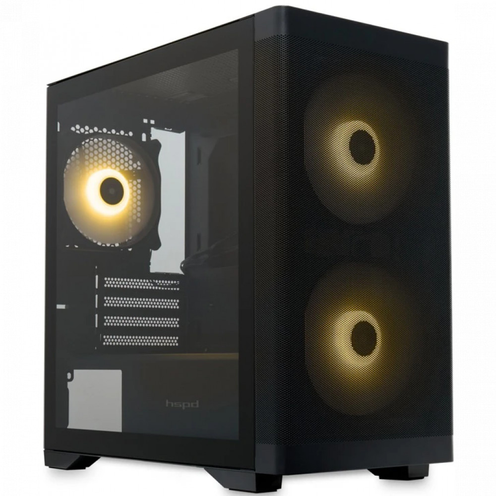 Корпус HSPD M320-TGBK-ARGB Black Mini-Tower - миниатюра 7