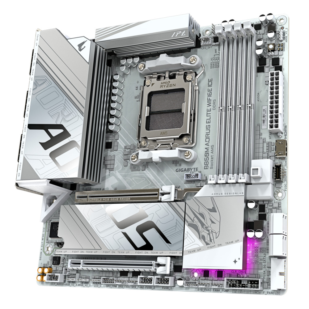 Материнская плата Gigabyte B850M A ELT WF6E ICE Micro-ATX, AMD AM5 - миниатюра 6