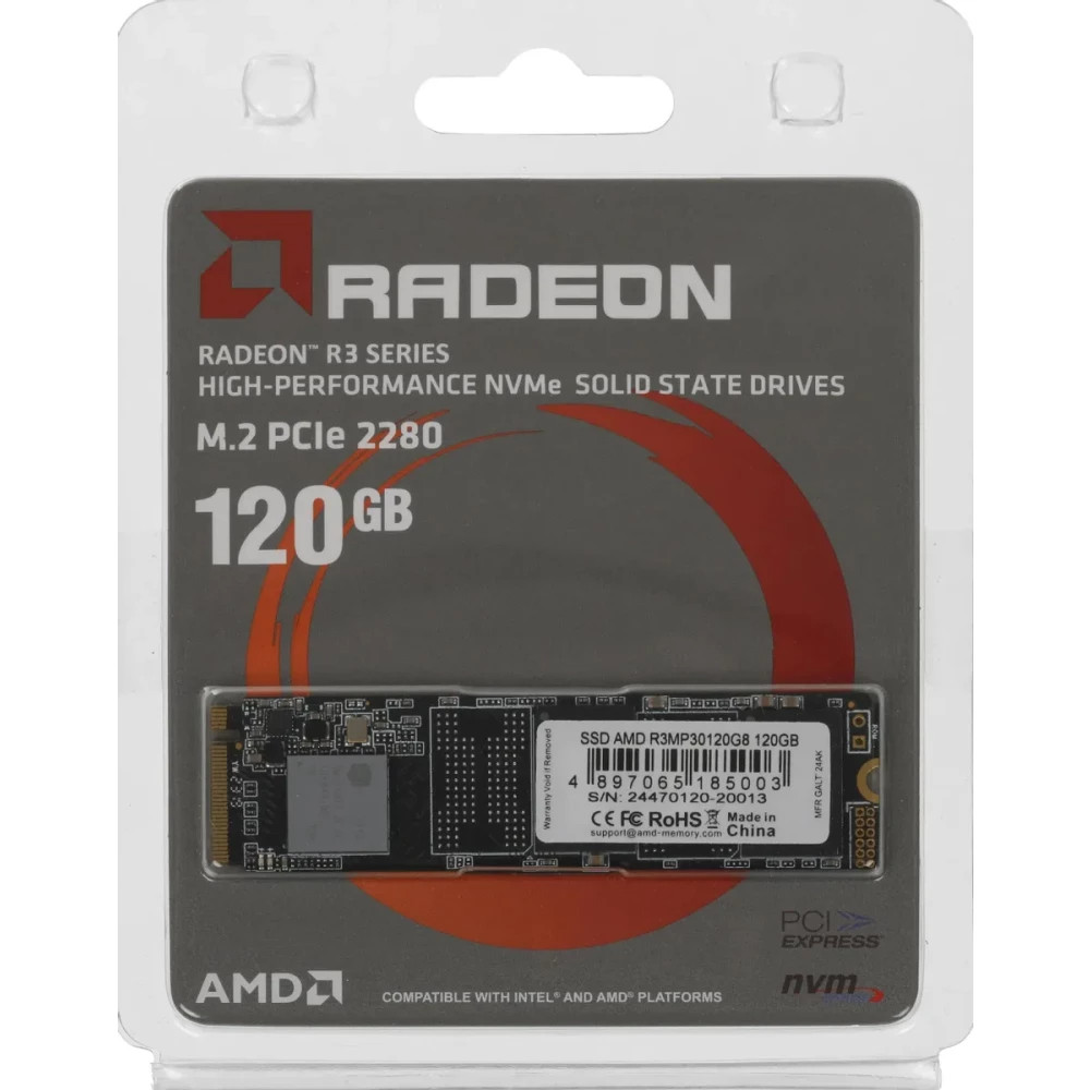 Жесткий диск AMD 120GB Radeon R3MP30120G8 SSD (твердотельные), 120 ГБ, M.2, PCIe - миниатюра 6