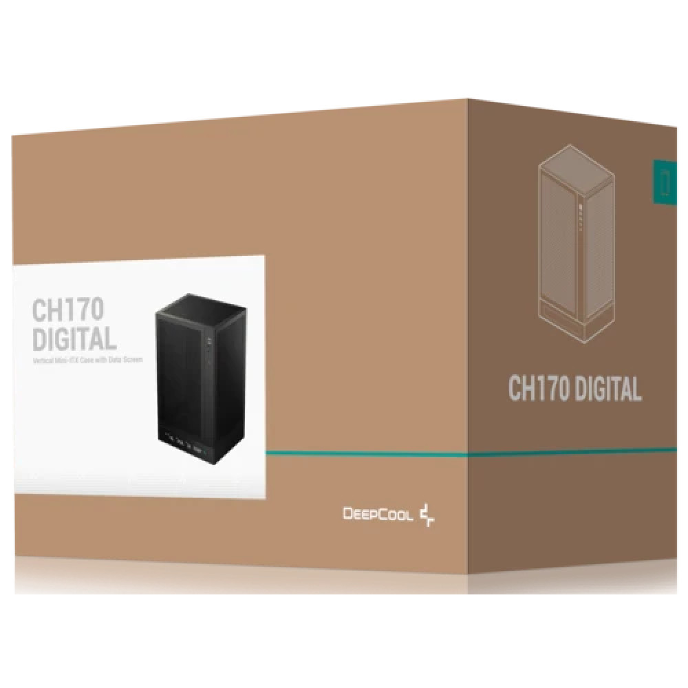 Корпус Deepcool CH170 Digital черный R-CH170-BKNPI0D-G-1 Mini-Tower - миниатюра 10