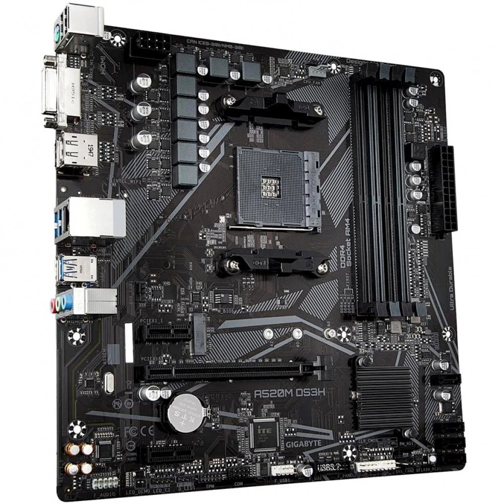 Материнская плата Gigabyte A520M DS3H AC Micro-ATX, AMD AM4 - миниатюра 6