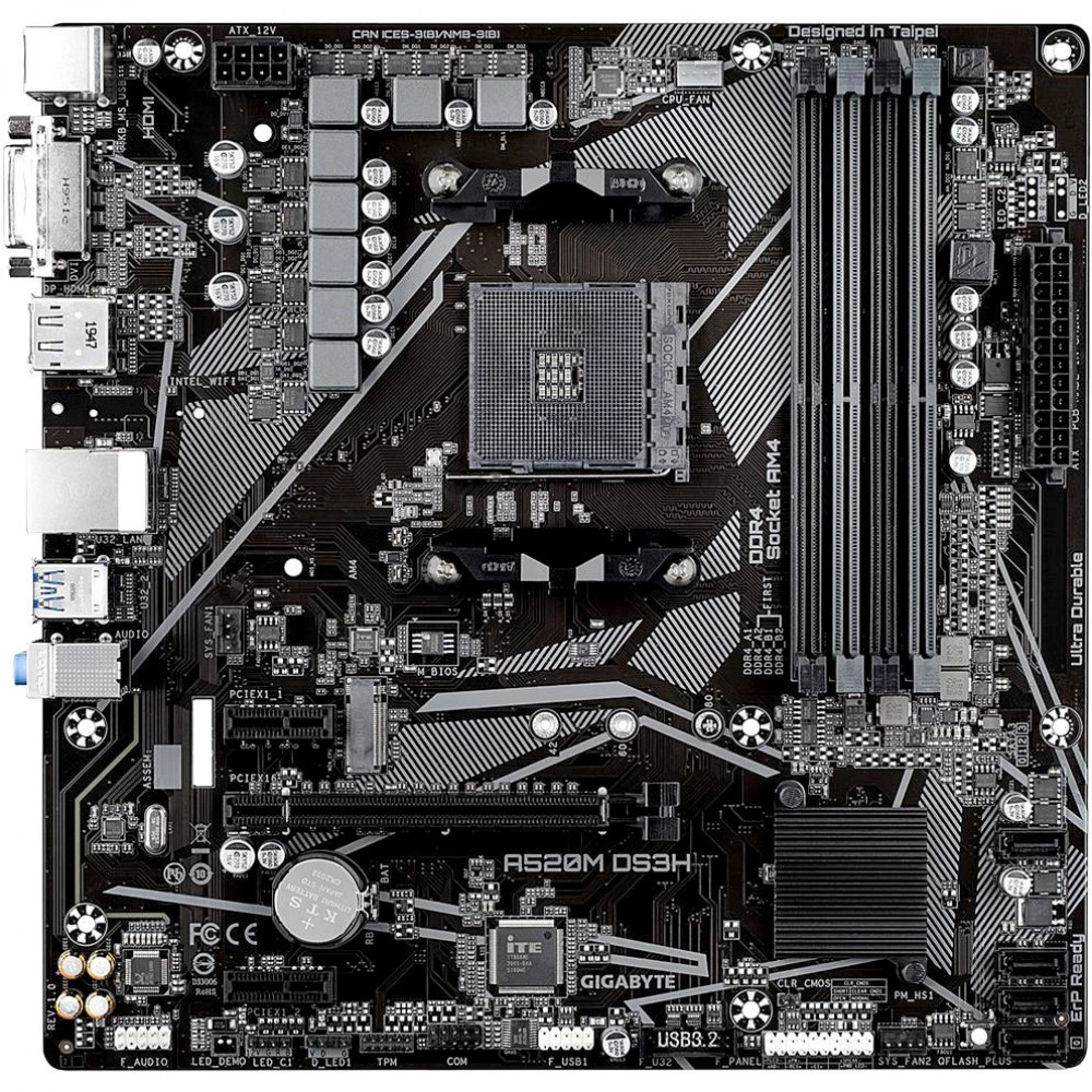 Материнская плата Gigabyte A520M DS3H AC Micro-ATX, AMD AM4 - миниатюра 7