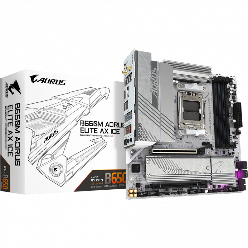Материнская плата Gigabyte B650M A ELITE AX ICE 1.1 Mini-ATX, AMD AM5 - миниатюра 12
