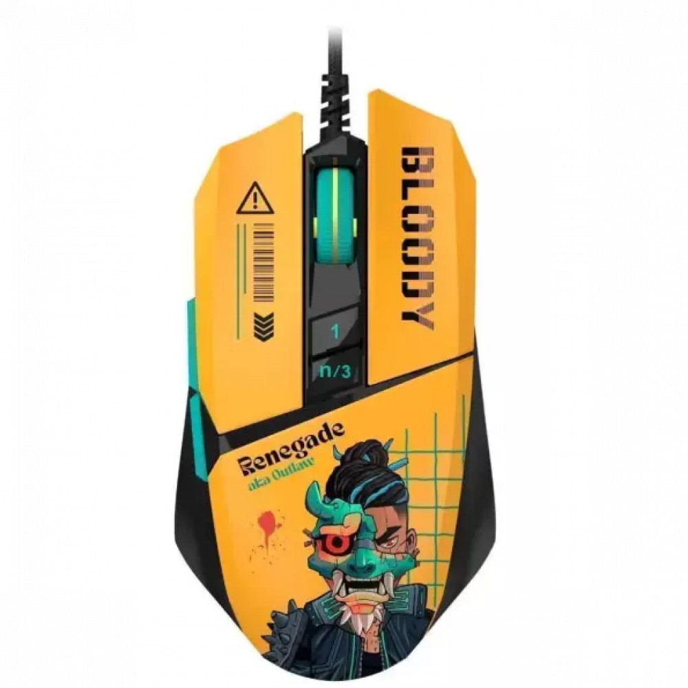 Мышь Bloody W63Max Renegade Yellow Sunset Игровые, Проводная - миниатюра 5