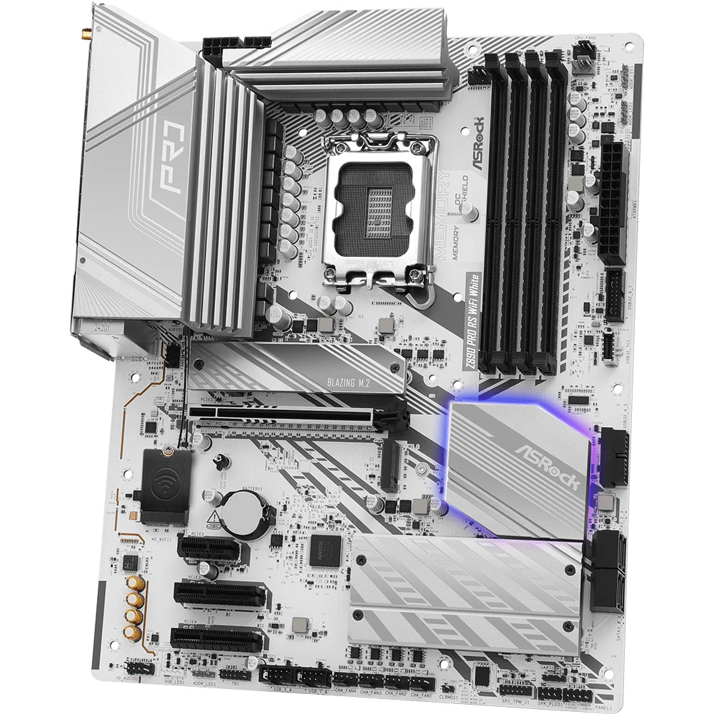 Материнская плата ASRock Z890 PRO RS WIFI WHITE ATX, LGA 1851 - миниатюра 8