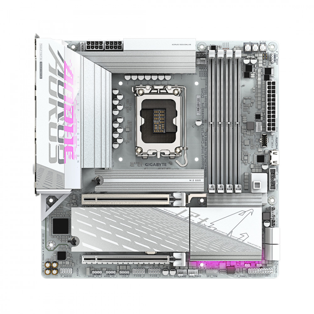 Материнская плата Gigabyte B860M AORUS ELITE WIFI6E ICE B860M A ELT WF6E ICE Micro-ATX, LGA 1851 - миниатюра 5