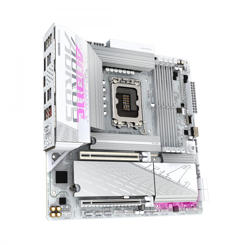 Материнская плата Gigabyte B860M AORUS ELITE WIFI6E ICE B860M A ELT WF6E ICE Micro-ATX, LGA 1851 - миниатюра 6