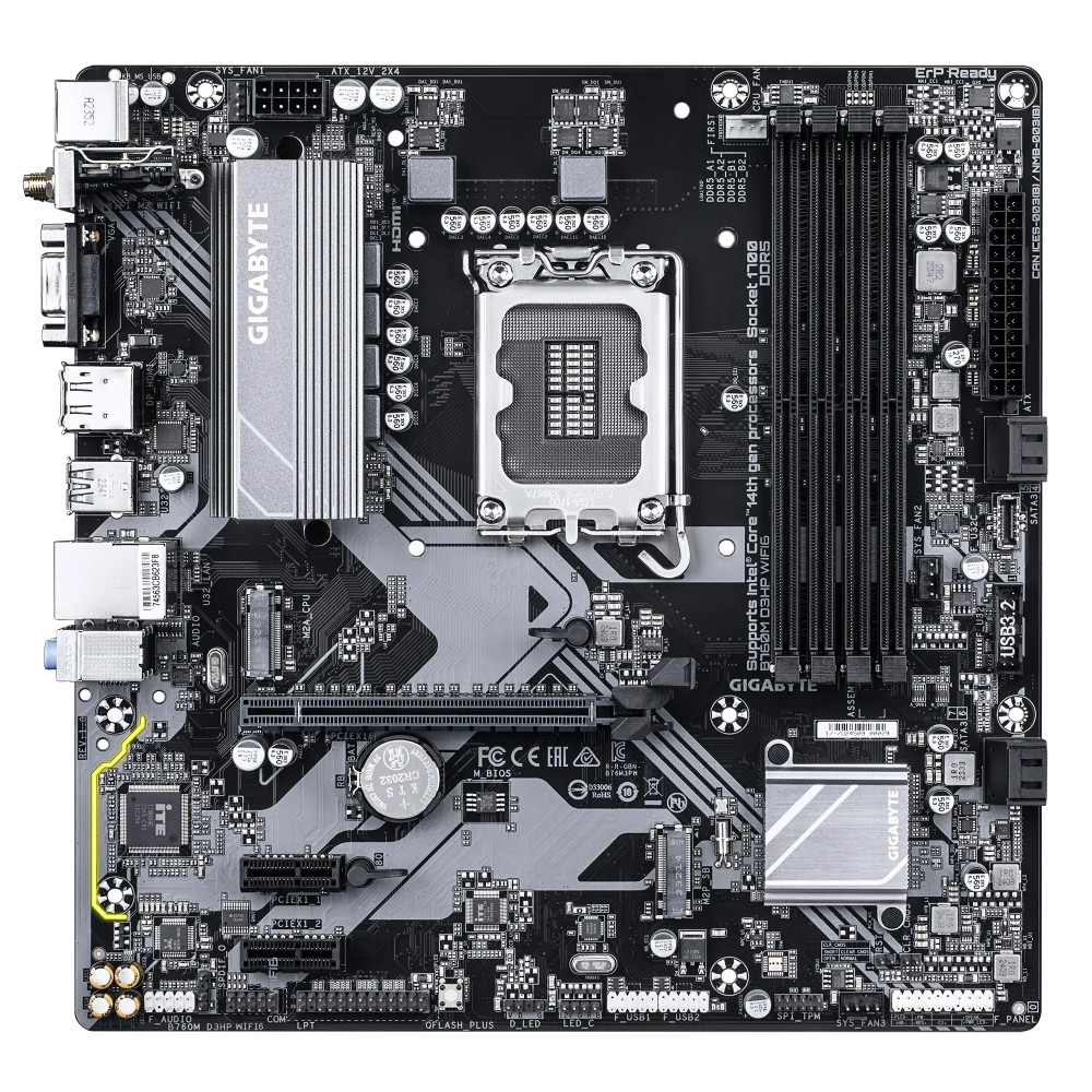 Материнская плата Gigabyte B760M D3HP WIFI6 Micro-ATX, LGA 1700 - миниатюра 7