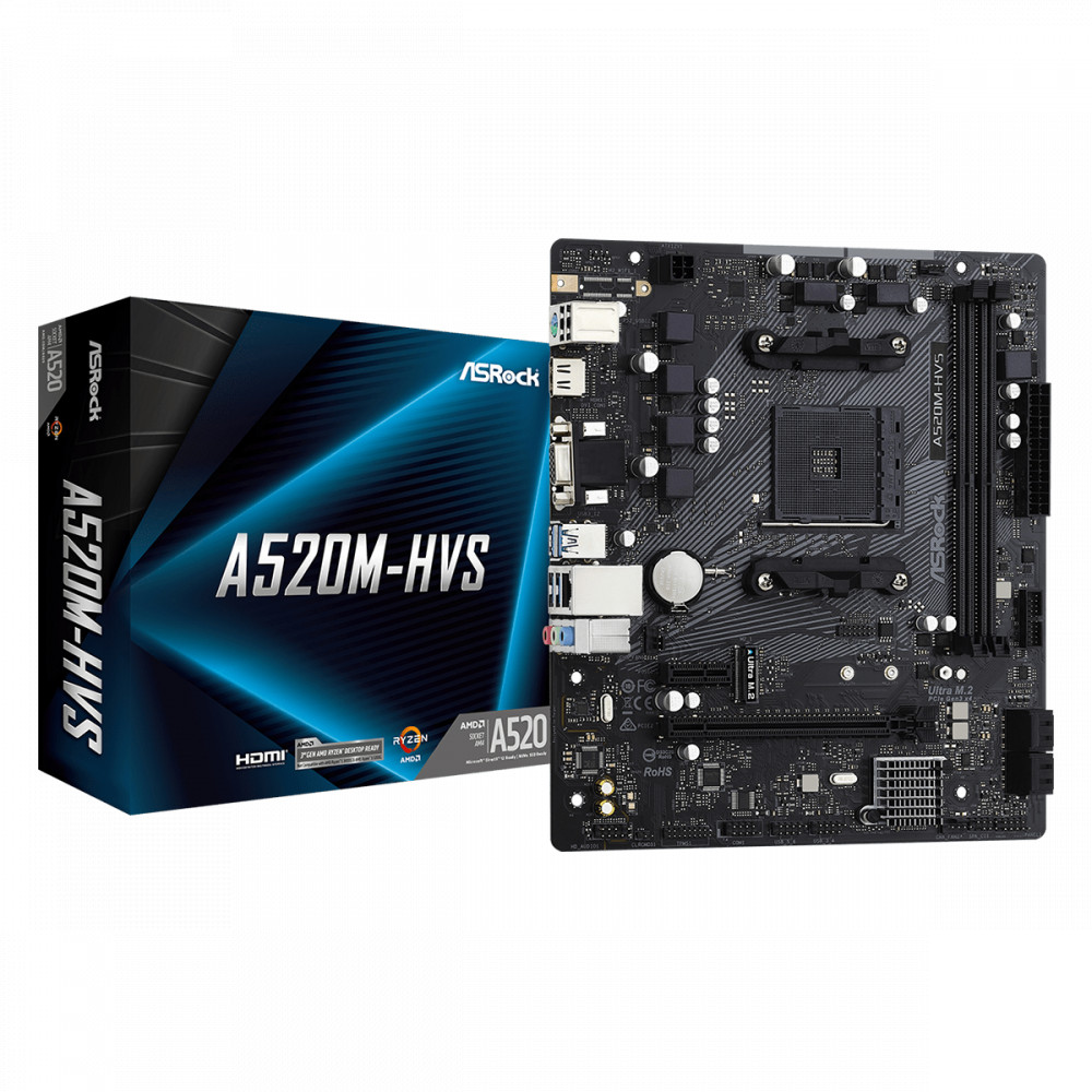 Материнская плата ASRock A520M-HVS A520M-HVS DDR4 Mini-ATX, AMD AM4 - миниатюра 10