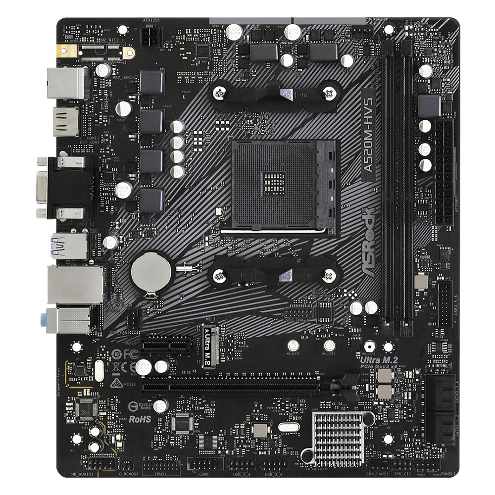 Материнская плата ASRock A520M-HVS A520M-HVS DDR4 Mini-ATX, AMD AM4 - миниатюра 6
