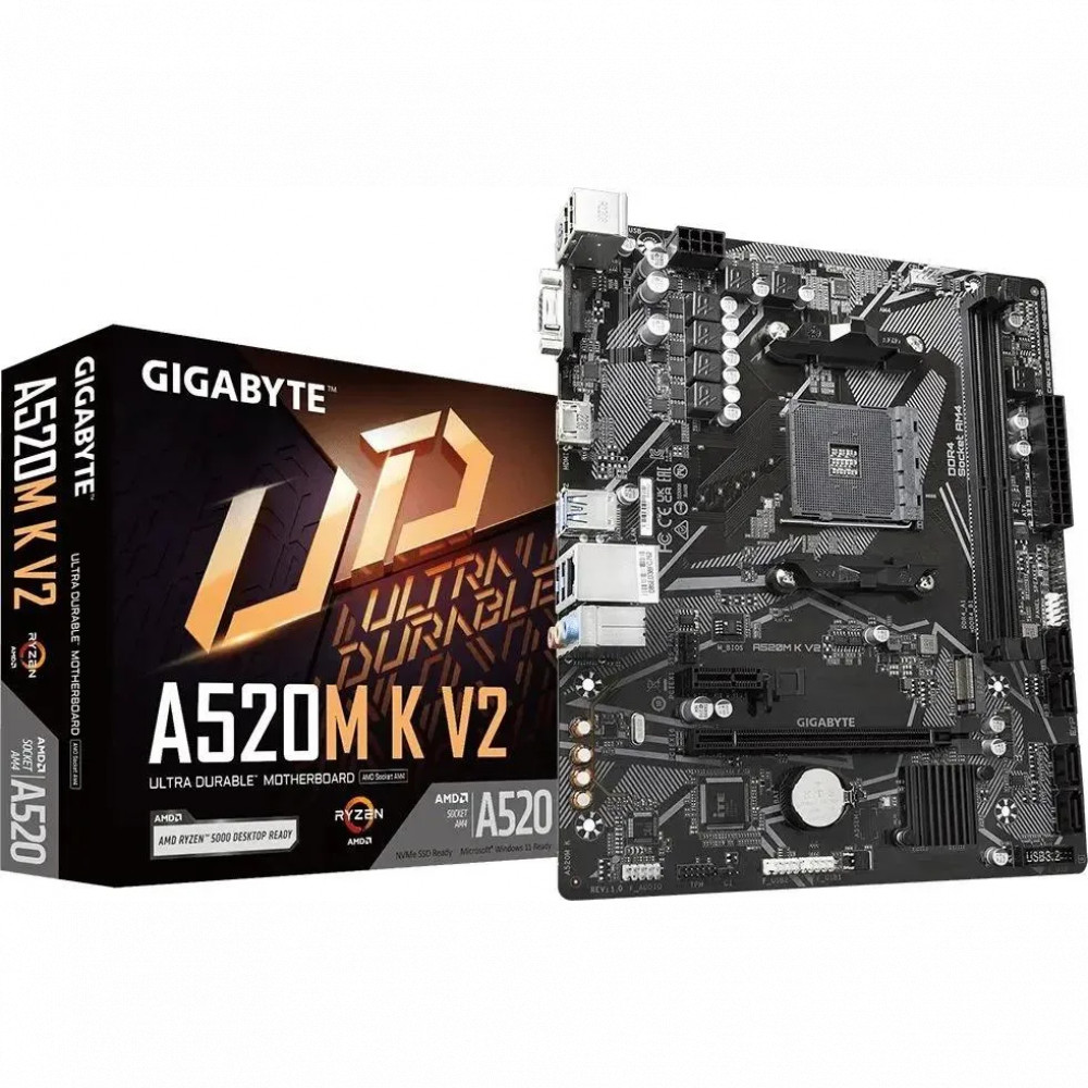 Материнская плата Gigabyte A520M K V2 A520M K V2 DDR4 1.1 Mini-ATX, AMD AM4 - миниатюра 12